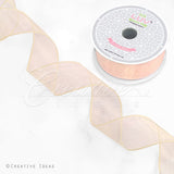 1 1/2" Wired Organza Ribbon - 10 Yards (Light Peach)