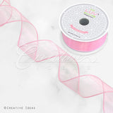 1 1/2" Wired Organza Ribbon - 10 Yards (Light Pink)