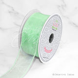 1 1/2" Wired Organza Ribbon - 10 Yards (Mint Green)