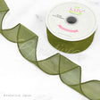 1 1/2" Wired Organza Ribbon - 10 Yards (Moss Green)