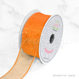 1 1/2" Wired Organza Ribbon - 10 Yards (Orange)