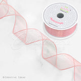 1 1/2" Wired Organza Ribbon - 10 Yards (Rosy Mauve)