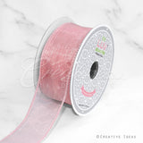 1 1/2" Wired Organza Ribbon - 10 Yards (Rosy Mauve)