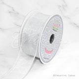 1 1/2" Wired Organza Ribbon - 10 Yards (White)