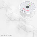 1 1/2" Wired Organza Ribbon - 10 Yards (White)