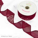1 1/2" Wired Organza Ribbon - 10 Yards (Wine)