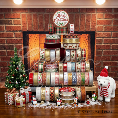 1 1/2" X'mas Ribbons Assorted-50 Yds (Assorted)