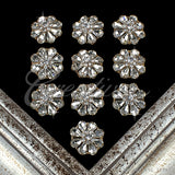 1 1/4" Flower Petals Rhinestone Accessories-10 Pcs (Gold)