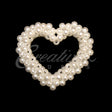 1 1/4" X 1 1/8" Love Heart Pearl Accessories-6 Pcs (White)