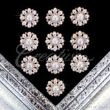 1 1/8" Oval Pearl Flower Rhinestone Accesssories-10 Pcs (Gold)