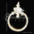 1 1/8" Round Outline Stud Rhinestone Accessories-10 Pc (Gold)