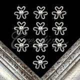 1 1/8" Three Hearts W/Pearl Rhinestone Accessories-10 Pcs (Gold)