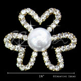 1 1/8" Three Hearts W/Pearl Rhinestone Accessories-10 Pcs (Gold)