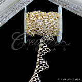 1 1/8" Triangle Strand Rhinestone Chain-3 Yds (Gold)