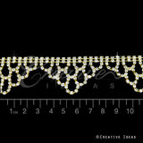 1 1/8" Triangle Strand Rhinestone Chain-3 Yds (Gold)