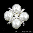 1 1/8" Xo Pearl Rhinestone Accessories-10 Pcs (Silver)