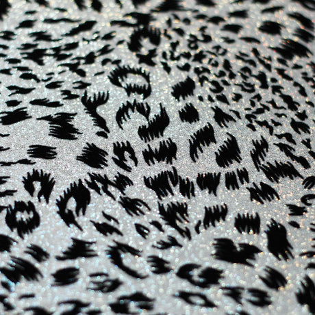 Stray Cat Nylon Spandex Fabric - Gold, Pink, Silver, Red Hologram Leopard Print, 58/60" Width (1 Yard)