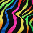 Magic Zebra Nylon Spandex Fabric - Rainbow Zebra Print, 60" Width (1 Yard)