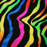 Magic Zebra Nylon Spandex Fabric - Rainbow Zebra Print, 60" Width (1 Yard)