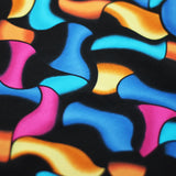 Eye Candy Nylon Spandex Fabric - Multi/Black Colorful Print, Four-Way Stretch, 58/60" Width (1 Yard)