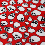 Skull Tricot Polyester Spandex Fabric - Red-White, Black-White, Black-Red, Skull Pattern, 58-60" Width, 240 GSM (1 Yard)