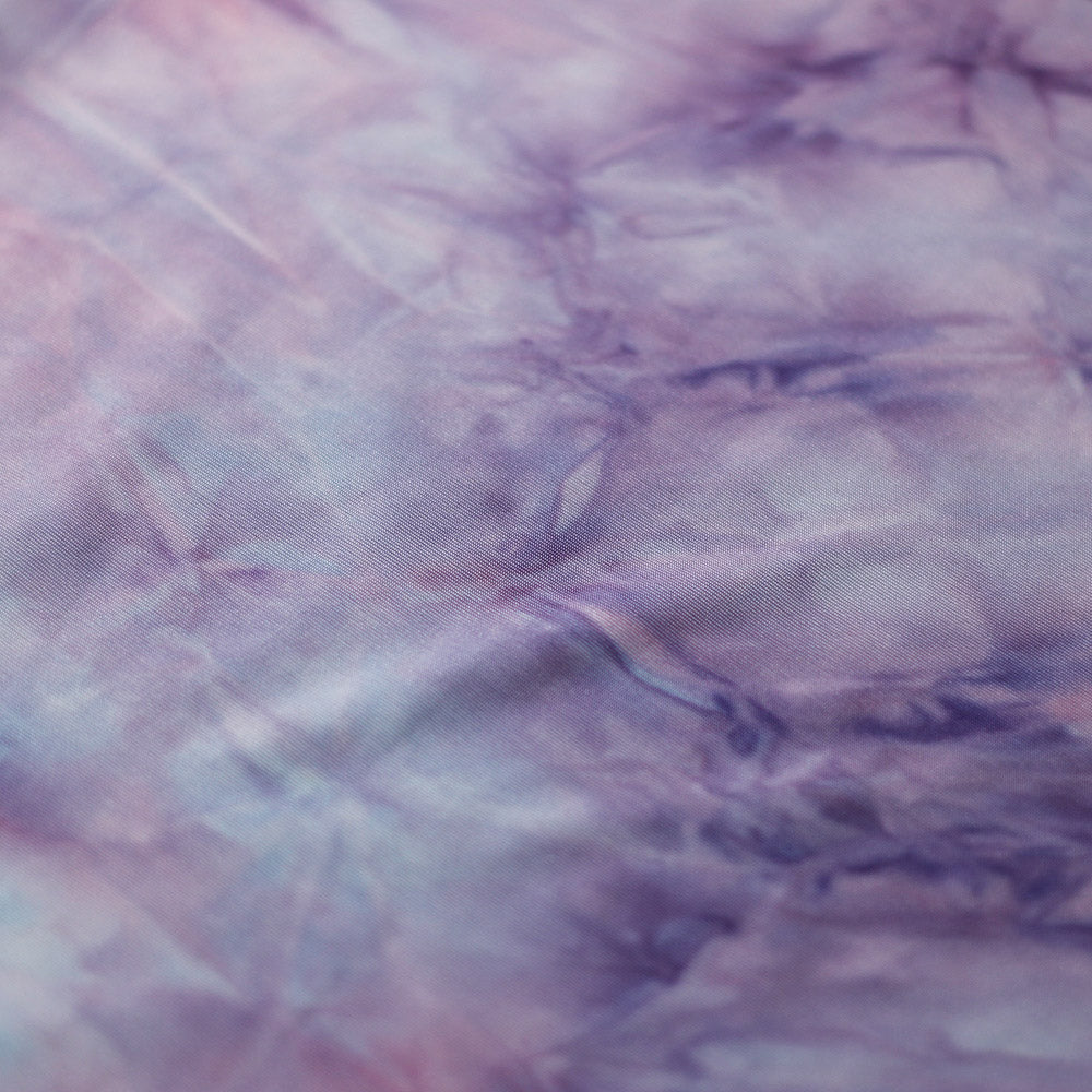 Tie Dye Glossy Flow Polyester Spandex Fabric - Purple Tie-Dye, 58/60" Width, 240 GSM (1 Yard)