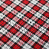 School Girl Plaid Polyester Spandex Fabric - Red/Black Plaid, 58/60" Width (1 Yard)