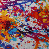 Graffiti Nylon Spandex Fabric - Rainbow Paint Splatter, Multi-Color, 58/60" Width (1 Yard)