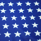 Stars Royale Polyester Spandex Fabric - Royal Blue And Navy, White Stars Print, 58/60" Width (1 Yard)