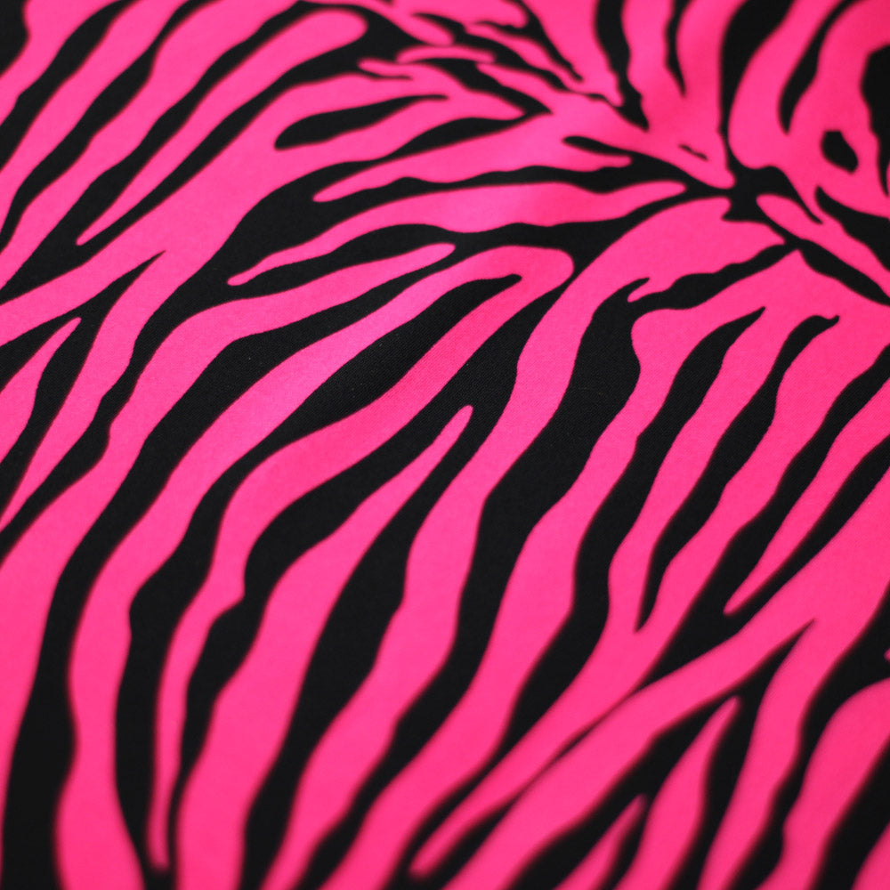 Classic Zebra Nylon Spandex Fabric - Black Zebra Animal Print, 58/60" Width (1 Yard)