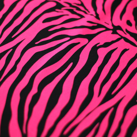 Classic Zebra Nylon Spandex Fabric - Black Zebra Animal Print, 58/60" Width (1 Yard)