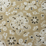 Bandana Poly Spandex Fabric - Beige/Red Paisley, 58/60" Width (1 Yard)