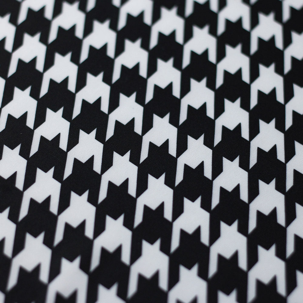 Houndstooth Polyester Spandex Fabric - White/Black Houndstooth, 58/60" Width (1 Yard)