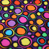 Exotic Dots Nylon Spandex Fabric - Multi-Color Dots On Purple, 58-60" Width (1 Yard)