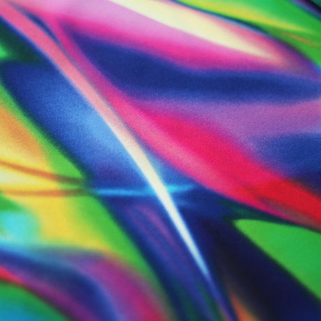 Emerald City Nylon Spandex Fabric - Multicolor Rainbow Pattern, 58-60" Width (1 Yard)