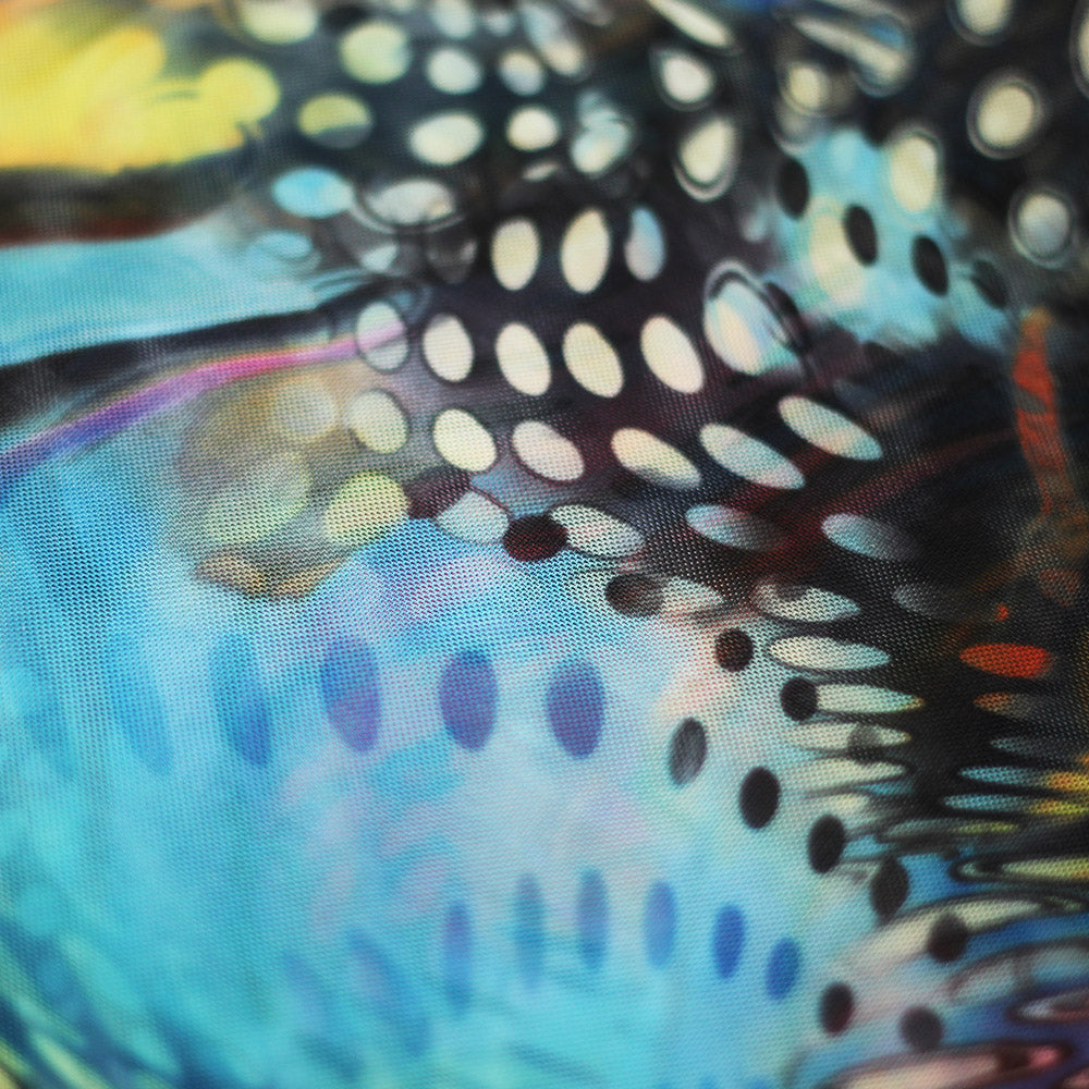 Aquarius Polyester Spandex Fabric - Multicolor Abstract Print, 58/60" Width, 240 GSM, 4-Way Stretch (1 Yard)