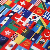 International Flags Poly Spandex Fabric - Multicolor International Flag Print, 60" Width (1 Yard)