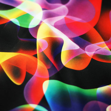 Luv A Lamp Polyester Spandex Fabric - Multicolor Abstract Print, 58/60" Width, 240 GSM (1 Yard)