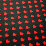 Candy Hearts Polyester Spandex Fabric - Small Red Hearts Print, 58/60" Width (1 Yard)