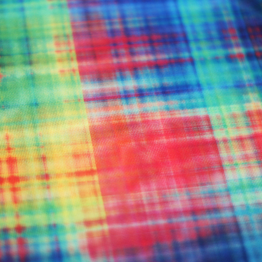 Diagonal Plaid Poly Spandex Fabric - Rainbow Plaid, 58/60" Width (1 Yard)