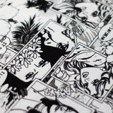 Comic Daze Polyester Spandex Fabric - Multicolor/Black White Comic Book Print, 58/60" Width (1 Yard)