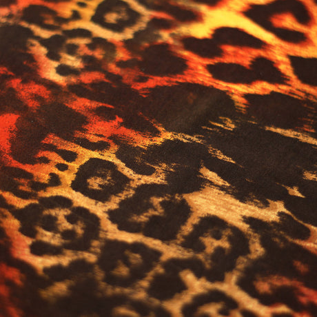 Animal Patch Polyester Spandex Fabric - Turquoise/Brown, Orange/Brown, Red/Black Animal Skin Print, 58/60" Width (1 Yard)
