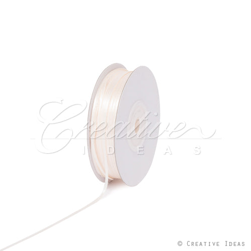 1/16" Double Face Satin Ribbon - 100 Yards (Antique White)