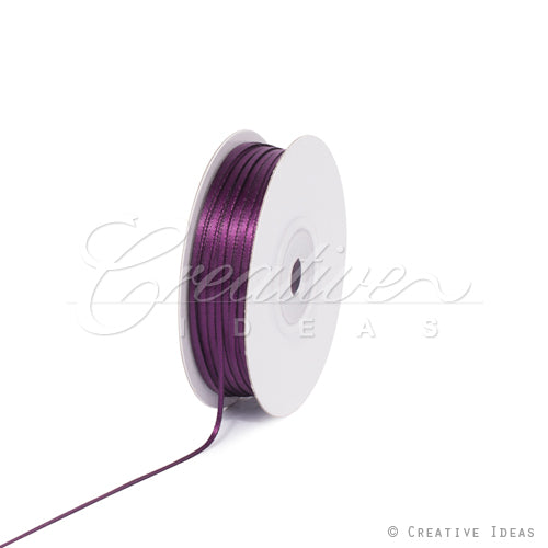 1/16" Double Face Satin Ribbon - 100 Yards (Plum)