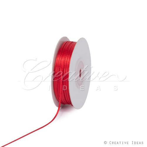 1/16" Double Face Satin Ribbon - 100 Yards (Red)
