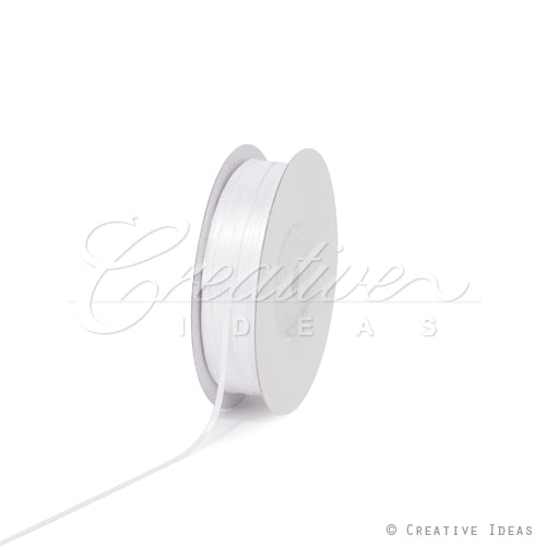 1/16" Double Face Satin Ribbon - 100 Yards (White)