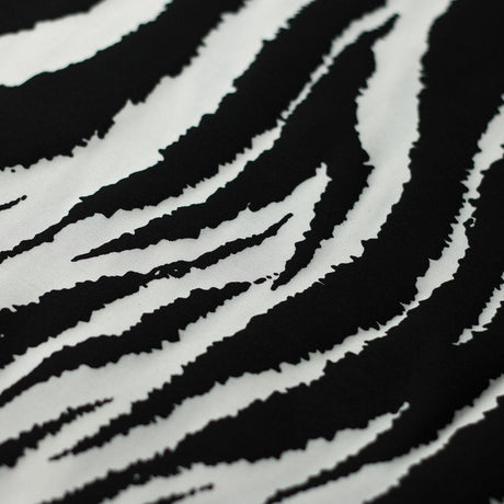 Zebra Polyester Spandex Fabric - Black And White Zebra Print, 58/60" Width (1 Yard)