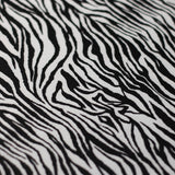Ziggy Zebra Poly Spandex Fabric - Black/White Zebra Print, 58/60" Width (1 Yard)