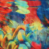 Tropical Feathers Polyester Spandex Fabric - Multicolor Feather Print, 58/60" Width, 200 GSM (1 Yard)