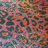 Iridescent Leopard Polyester Spandex Fabric - Pink, Aqua, Orange, Lime, Silver-Black Leopard Print, 58-60" Width, 200 GSM, 4-Way Stretch (1 Yard)